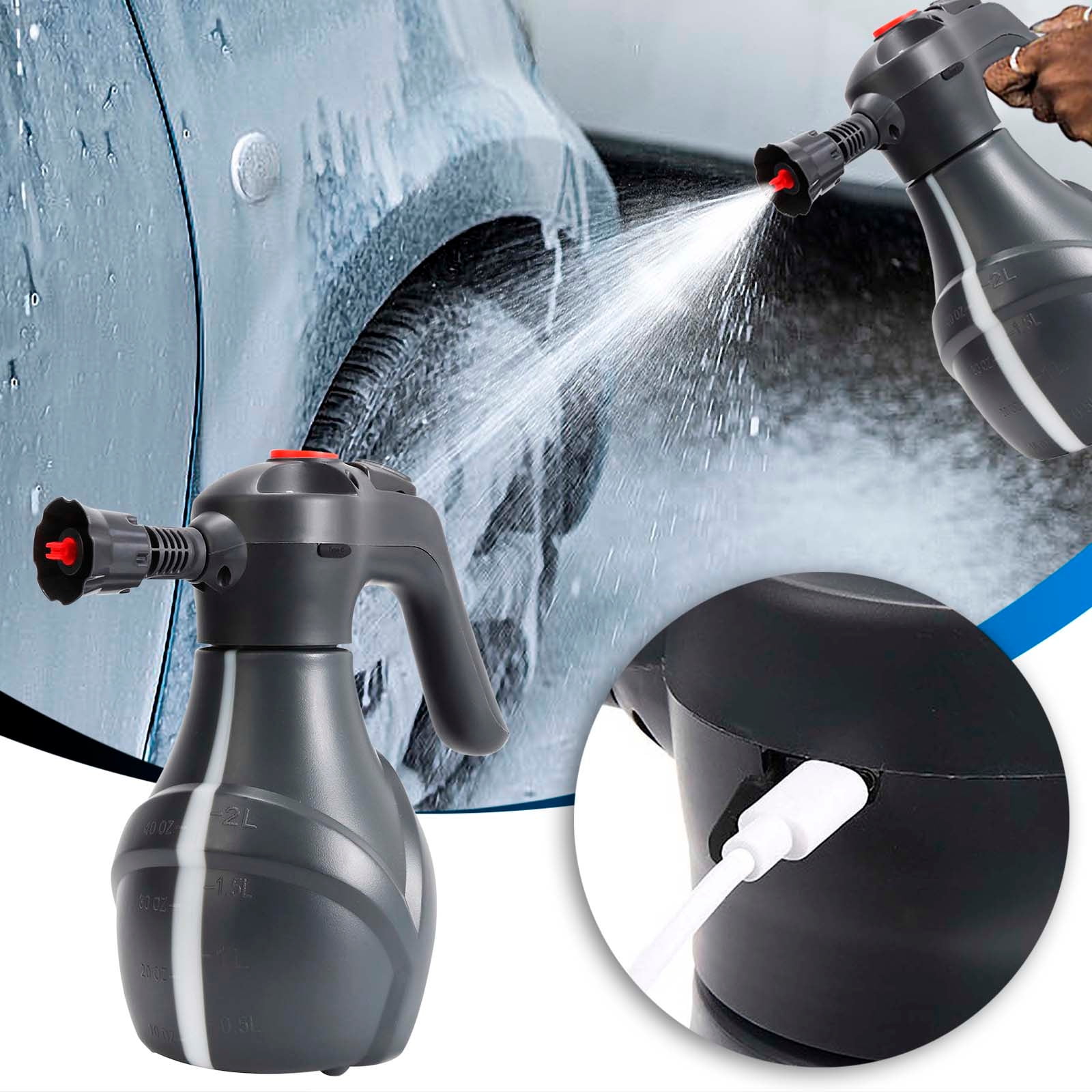 Taicans 0.5 Gallon Electric Car Foam Sprayer,Rechargeable Auto ...