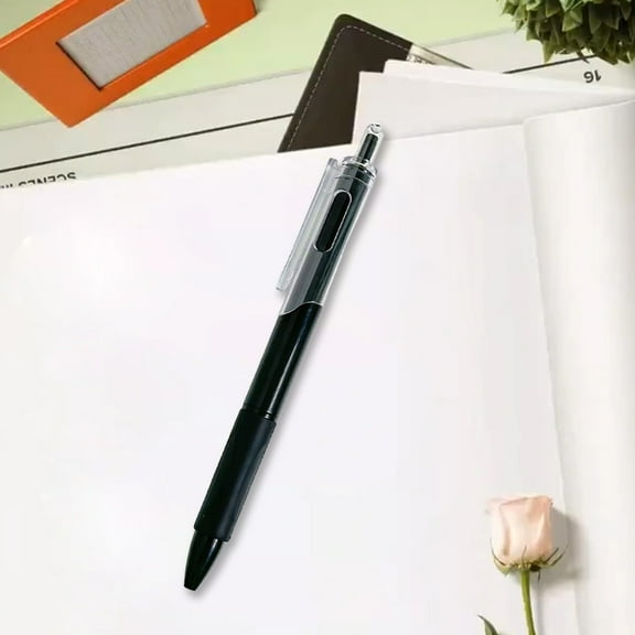 Taicans 0.5mm Retractable Gel Pen with Extra Fine Nib,Quick Drying Black Brush Pen for Learning,Resin Barrel Pen with Metal Clip,Smooth Writing Stationery for office