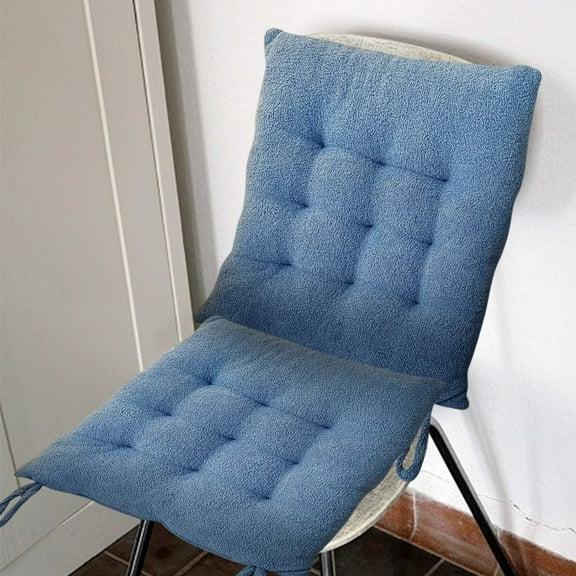 Taicans 1 Pcs Tufted Non Slip Rocking Chair Cushion,Square Seat Cushion Chair Pads,Soft Comfort Chair Mat Pillow Cushions,Suit Glider Rocker Seat Cushions Upper &Lower with Straps Blue