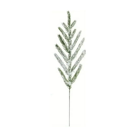 Taicans 10 Pcs Artificial Christmas Snow Pine Branches,14in Norfolk Pine Branches Stems,Snowy Faux Greenery Norfolk Pine Cypress Leaves Stems,White Frosted Fake Foliage Pine Needle Picks for Garland