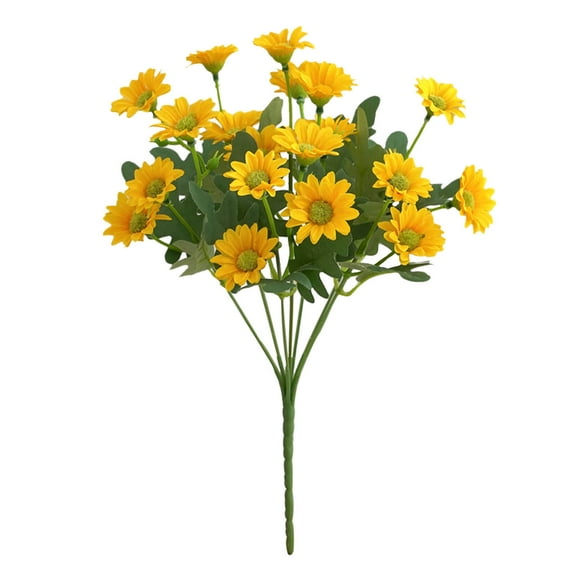 Taicans 12.2 -inch Artificial Silk Yellow Daisy Flower Pick,Artificial Daisies Flowers Silk Cemetery Flower Daisy Faux Plastic Memorial Bouquet for Hanging Window Box Home Table Centerpieces Decor
