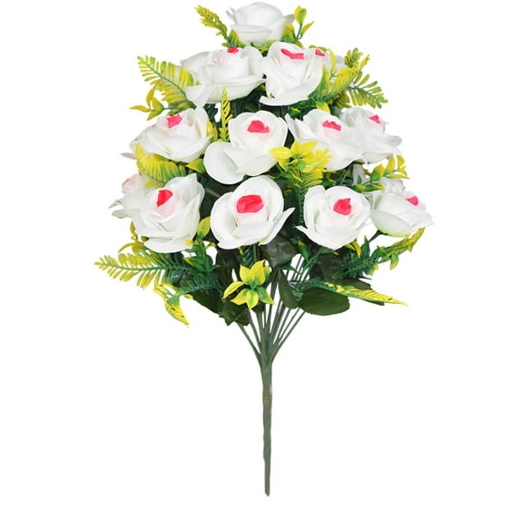 Taicans 18-Heads Realistic Artificial Red Rose Bush,19.7in Silk Faux Flowers for Vase,Home Decor,Wedding,Party Decorations,Indoor Outdoor Artificial Plants