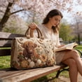 thumbnail image 1 of Taicans 18 Inch Highland Cow Handbag Embroidered Quilted Travel Tote for Everyday Use,Shopping or Weekend Getaways,Cute Floral Accent Design,Lightweight Polyester,Unique Gift for Farm Pet Lovers, 1 of 8