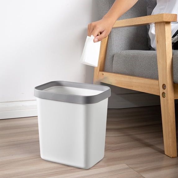 Taicans 2.2 Gallon Square Trash Can,Open Top,Small Trash Can Plastic Garbage Can Wastebasket Container Bin for Bathroom,office,Bedroom,Kitchen,Home White