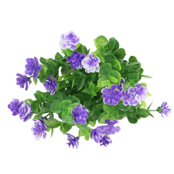 Taicans 2 Bundles Artificial Fake Flowers Outdoor,Faux Plants Indoor Decoration UV Resistant Plastic Decor for Garden,Fake Violet Flowers Spring Summer Decoration for Home Patio Decor Purple