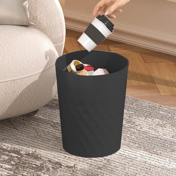 Taicans 2 Gallon Plastic Trash Can Wastebasket,Garbage Container Basket,Plastic Wastebasket Round Garbage Container Bin for Bathrooms,Kitchens,offices,Kids Rooms Black