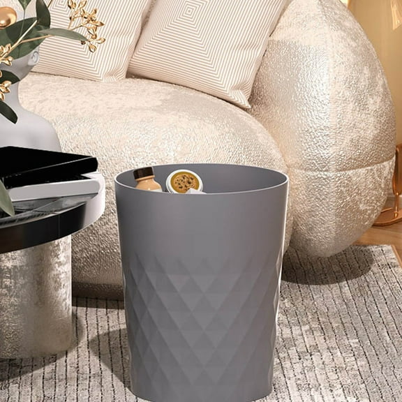 Taicans 2 Gallon Plastic Trash Can Wastebasket,Garbage Container Basket,Plastic Wastebasket Round Garbage Container Bin for Bathrooms,Kitchens,offices,Kids Rooms Gray