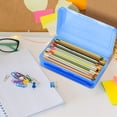 thumbnail image 1 of Taicans 2 Pack Clear Plastic Pencil Box with Snap-Tight Lid,Stackable Transparent Storage Organizer Box for Pens Pencils Crayons Markers,Stationery Case for office Supplies,Desk Drawer Organization, 1 of 5