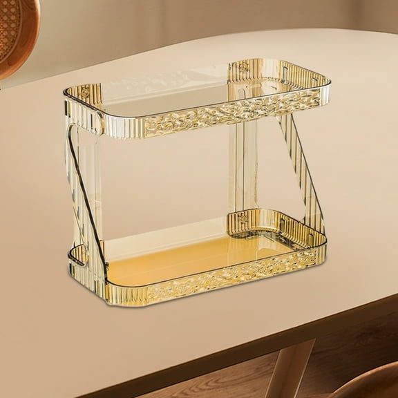 Taicans 2-Tier Clear Acrylic Bathroom Organizer Shelf,Countertop Cosmetic Storage Rack,Vanity Makeup Organizer for Skincare,Toiletries,Kitchen Spice Rack,Space Saving Desktop Storage Shelf