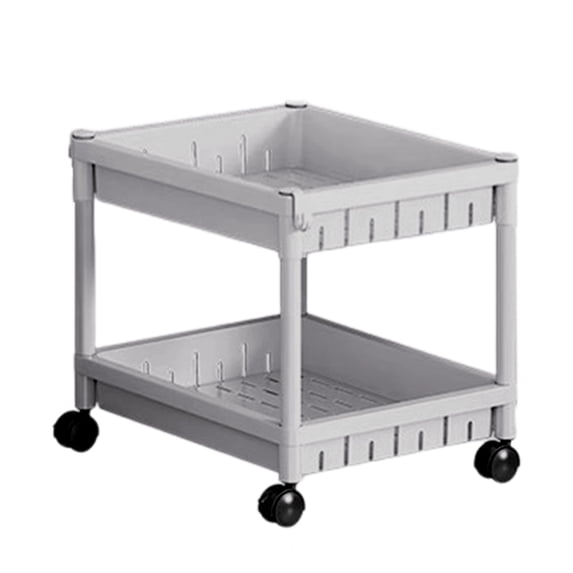 Taicans 2 Tier Rolling Storage Cart with Wheels,Plastic Organizer with Hooks,Movable Utility Cart for Kitchen Bathroom Living Room Bedroom,Large Capacity Open Shelf Rack