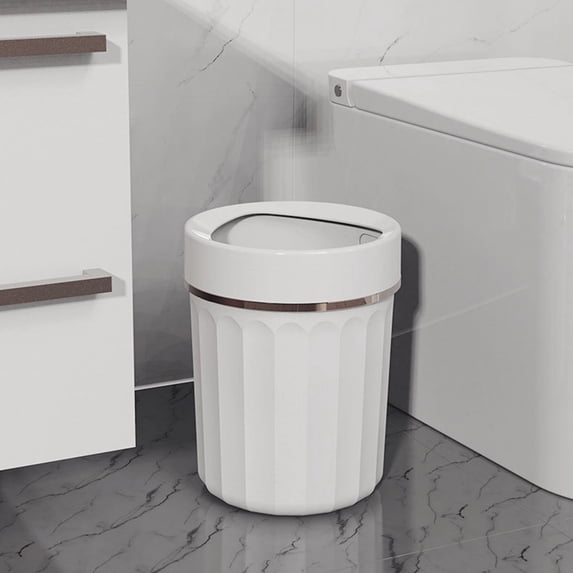 Taicans 3.2 Gallon Open Top Trash Can,Plastic office Wastebasket,Kitchen Garbage Container Bin with Removable Bag Holder,Waste Trashcans for Bathroom,Restaurant,Restroom,Powder Room,Home White