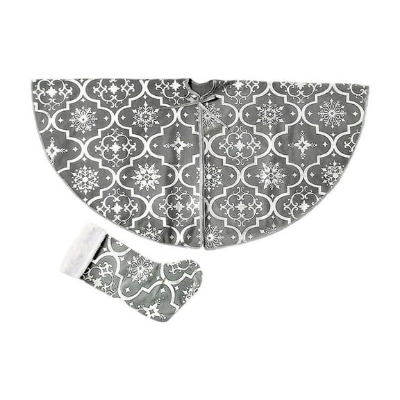 Taicans 35 Inch Large Christmas Tree Skirt Xmas Soft Cover Mat Decor Snowflake Collar Farmhouse Tree Skirt for Holiday Ornaments Party Home Indoor Decorations,Festive Xmas Decor for 6-7ft Trees