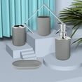 thumbnail image 1 of Taicans 4 Piece Bathroom Accessory Set with Soap Dispenser Pump,Toothbrush Holder,Tumbler and Soap Dish,Bathroom Countertop Decor Accessories Clearance Gray, 1 of 5