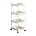 thumbnail image 1 of Taicans 4-Tier Movable Storage Rack with Wheels,Plastic Storage Organizer with Hooks,Large Capacity Open Shelf for Living Room Bedroom Kitchen Bathroom,Space Saving Utility Rack, 1 of 6