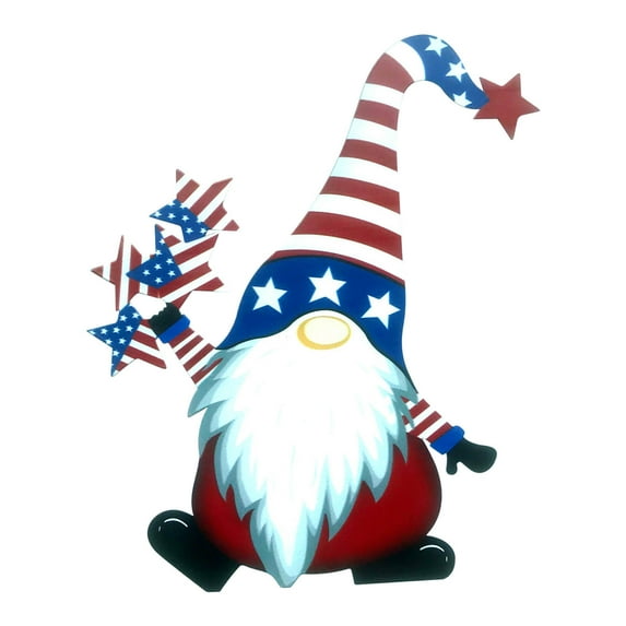 Taicans 4th of July Decorations Yard Stakes Sign,Gnome Garden Decor,Metal Gnomes Decorative Garden Stakes,Garden Decorations for Outside Yard Lawn,Outdoor Porch Patio Metal Gnome Fence Wall Decor E/L