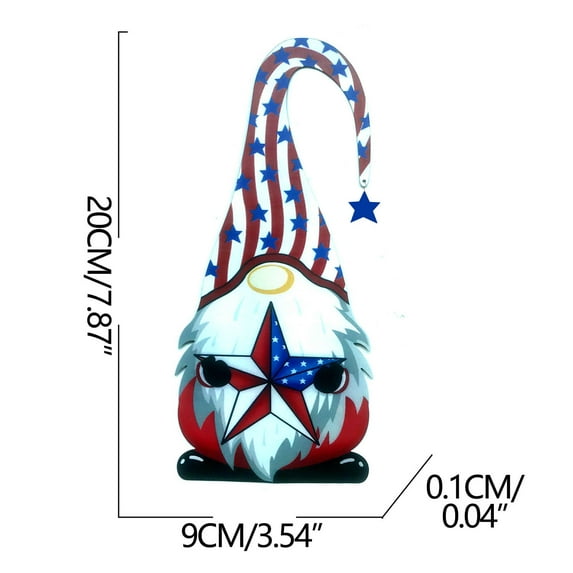 Taicans 4th of July Decorations Yard Stakes Sign,Gnome Garden Decor,Metal Gnomes Decorative Garden Stakes,Garden Decorations for Outside Yard Lawn,Outdoor Porch Patio Metal Gnome Fence Wall Decor C/S