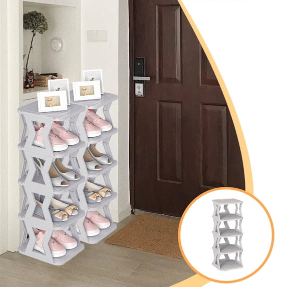 Taicans 5 Tier Narrow Shoe Rack for Small Spaces,Vertical Shoe Shelf Shoe Rack Organizer,Easy Assembly Space Saving Storage Shelf for Entryway Bedroom Closet Hall