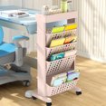 thumbnail image 1 of Taicans 5 Tier Trolley Rolling Book Cart Mobile Bookshelf,Multi-Functional Movable Storage Book Shelves,Slide Out Storage Organizer Narrow Mobile Shelving Unit for office,Dorm,Classroom,Nursery C, 1 of 7