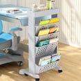 thumbnail image 1 of Taicans 5 Tier Trolley Rolling Book Cart Mobile Bookshelf,Multi-Functional Movable Storage Book Shelves,Slide Out Storage Organizer Narrow Mobile Shelving Unit for office,Dorm,Classroom,Nursery B, 1 of 6