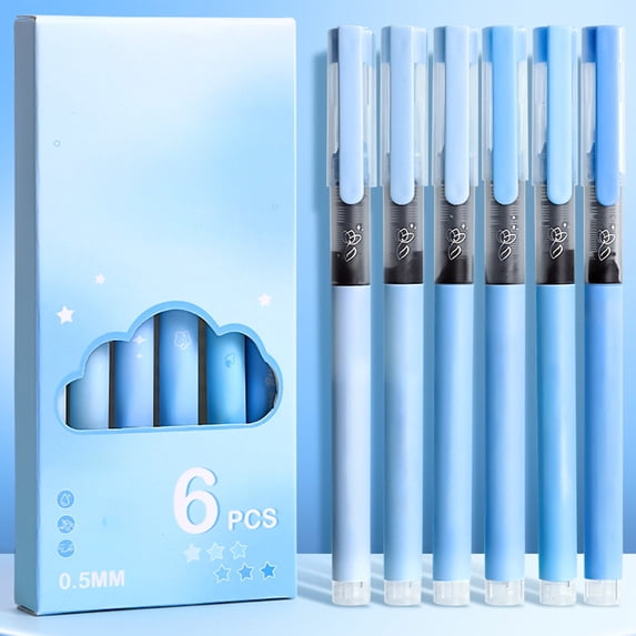 Taicans 6 Pack Fast Drying Gel Pens 0.5mm,High Capacity Black Liquid Ink Sign Pens with Comfort Grip,Smooth Writing Retractable Needle Tip Pens for Exam Note Taking office Supplies