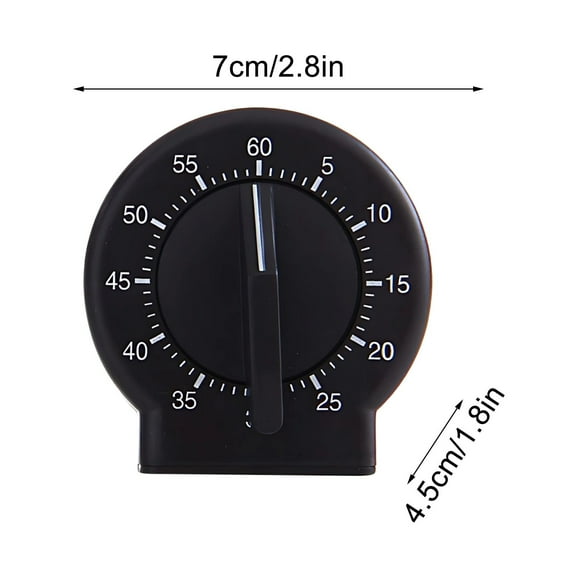 Taicans 60 Minute Kitchen Timer with Long Ring,Mechanical Long Ring Timer for Oven Cooking Baking Exercise Fitness Teaching Classroom Study,Household Timer Black