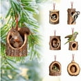 thumbnail image 1 of Taicans ‌6PC forest Animal Christmas Ornaments - Cute 2.4in Acrylic Owl & Raccoon Tree Decorations,Holiday Gift Set with Sturdy String for Tree/Wreath/Wall (Unique Handmade Design), 1 of 3