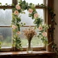 thumbnail image 1 of Taicans ‌6tf Realistic Eucalyptus Garland with White Roses - Fake Rose Flower Greenery Garland Floral Vines for Wedding Home Party Table Runner Decor,Lifelike Silk Flowers,Easy Hanging, 1 of 4