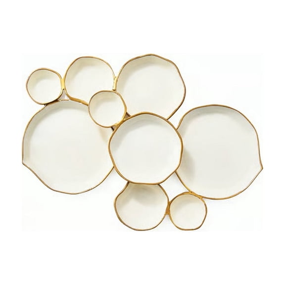 Taicans 9 Cluster Decorative Bowls,Round Serving Bowls Gold Clusters Decorative Elegant Snack Tray for Olives,Chip & Dip,Nuts,Snack Tray Bowl Chip & Dip Serving Piece Strong Centerpiece