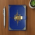thumbnail image 1 of Taicans A5 Password Lock Notebook with Combination,Compass Pattern Secure Diary for Personal & Professional Use,Imitation Leather Cover,Includes Bookmark & Pen Slot (8.7x5.9in), 1 of 6