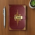 thumbnail image 1 of Taicans A5 Password Lock Notebook with Combination,Compass Pattern Secure Diary for Personal & Professional Use,Imitation Leather Cover,Includes Bookmark & Pen Slot (8.7x5.9in), 1 of 6