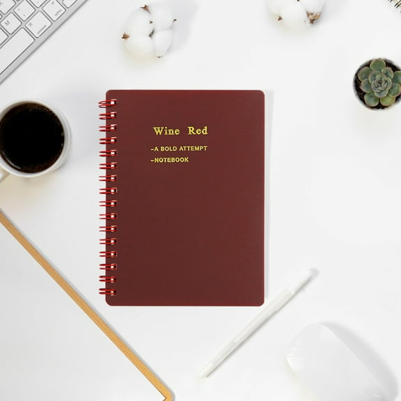 Taicans A6 Spiral Bound Ruled Paper Memo Book - 120 Page Grid & College Ruled with Date Sections,5.7x4.2in Portable Black Notepad for Journal,office Notes & Planning