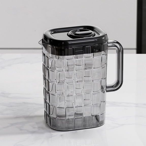 Taicans Acrylic Pitcher,Clear Plastic Water Pitcher with Lid,Fridge Jug,BPA-Free,Shatter-Proof,Great for Iced Tea,Sangria,Lemonade,Juice,Milk,Easy To Clean,1.1 Gallon Black