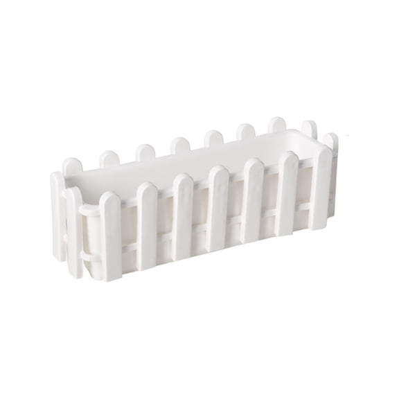Taicans Adjustable Fence Planter Box for Succulents – White Plastic Flower Pot with Ventilated Design,Removable Dividers,for Balcony,Garden,Patio Decor,Easy to Clean