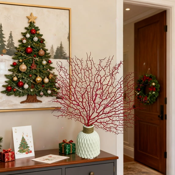 Taicans Artificial Coral Branches,Large Peacock Coral Branches for Home Decoration,Simulation Tree Branch,Dry Plant Twigs for Vase Filler,Living Room Decoration,19.7x17.7inch