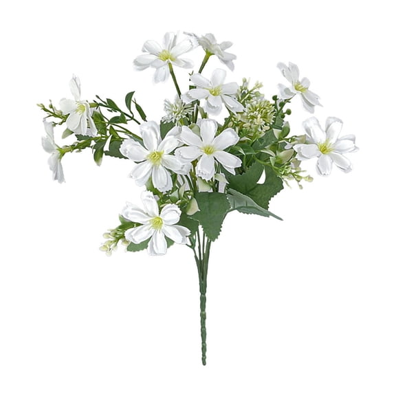 Taicans Artificial Daisy Flowers,11.8x10.2in Faux Flower Centerpiece with 5 Stems 10 Heads,Cloth Fake Flowers for Coffee Table and Living Room Decor,Sun-Proof No Maintenance Home Decor