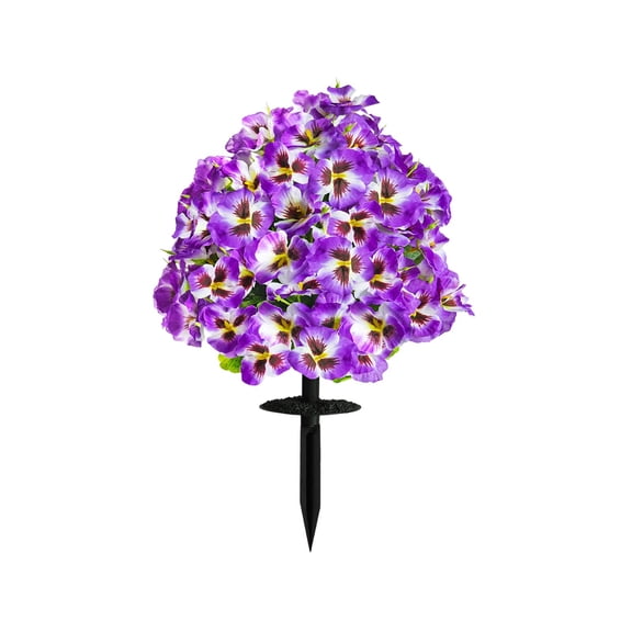 Taicans Artificial Orchid Plant with Ground Stake,15.75in Outdoor Fake Flower in Heavy Pot,Plastic Weatherproof Garden and Wedding Decor,Wind Resistant No Maintenance