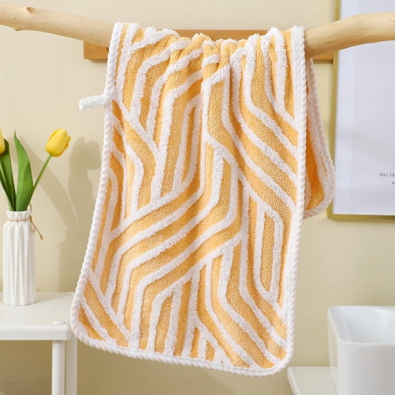 Taicans Bath Towel Striped Thickened & Enlarged,29.5x13.8 Inch Soft Absorbent Green Polyester Towel,Quick Drying Plush Towel for Shower and Bath