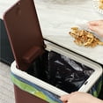 thumbnail image 1 of Taicans Bathroom Trash Can with Lid,Garbage Can with Pop-Up Lid,Rectangular Plastic Trash Can,Small Plastic Trash Can,Slim Trash Bin Waste Basket for Bathroom,Bedroom,office,Living Room,3.8 Gal Brown, 1 of 7