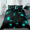 thumbnail image 1 of Taicans Blue & Black Bedding Set Full Size Light Geometric Comforter Set for Kids Boys Girls Decor Comforter Modern Style Duvet Set,1 Duvet Cover & 2 Pillowcase, 1 of 6