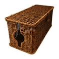 thumbnail image 1 of Taicans Cable Management Box,Desk Handwoven Rattan Cord Hider Cable Organizer Box with Lid Button Lock for Desk Cord Hider Outlet Cover,Power Strip TV PC Router Charger Under Desk Storage, 1 of 6