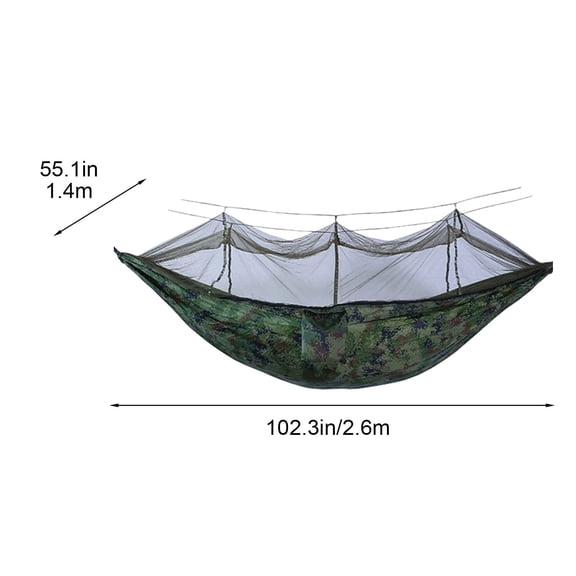 Taicans Camping Hammock with Mosquito Net&Sunshade Cloth&Tree Straps for 2 Double Person,Portable Parachute Nylon Lightweight Big Pop Up Swing Hammock with Bug/Insect Netting for Garden,102x55 In H