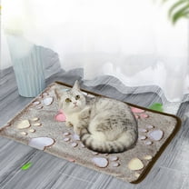 Taicans Cat Bed Pad,Low-Profile Dog Crate Pad Mat for Dogs,Pets Cat Bed for Indoor Cats Washable Dog Crate Pad Cute Star Dog Bed Mat for Small Dogs Pet Kennel Pad Anti-Slip 30" x 20.5" Khaki