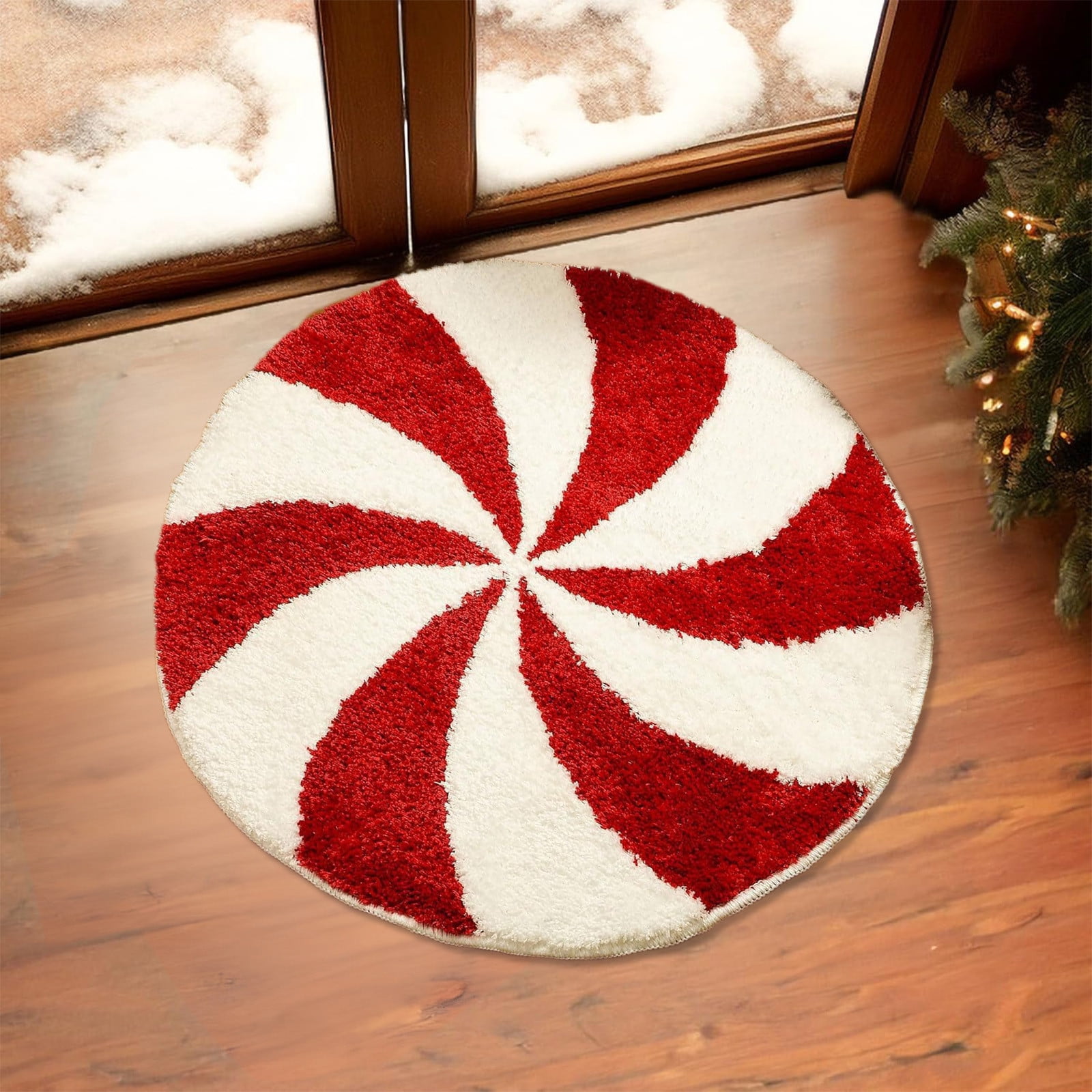 Taicans Christmas Bathroom Rugs,Candy Cane Bath Mat for Peppermint ...