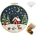 thumbnail image 1 of Taicans Christmas Embroidery Kit for Beginners - 7.9in Hoop with European Floral Design,Complete DIY Set Includes Needles,Thread & Step-by-Step Guide,Pre-Printed Fabric & English Instructions, 1 of 5