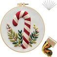 thumbnail image 1 of Taicans Christmas Embroidery Kit for Beginners - 7.9in Hoop with European Floral Design,Complete DIY Set Includes Needles,Thread & Step-by-Step Guide,Pre-Printed Fabric & English Instructions, 1 of 5