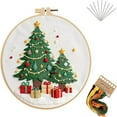 thumbnail image 1 of Taicans Christmas Embroidery Kit for Beginners - 7.9in Hoop with European Floral Design,Complete DIY Set Includes Needles,Thread & Step-by-Step Guide,Pre-Printed Fabric & English Instructions, 1 of 6