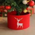 thumbnail image 1 of Taicans Christmas Tree Collar Red Felt Folable Christmas Tree Ring Tree Skirt with White Deer Design for Artificial Trees Base Stand Cover Christmas Tree Decoration,15.7in, 1 of 5