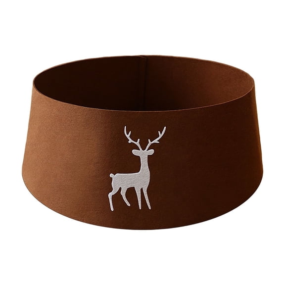 Taicans Christmas Tree Collar Red Felt Folable Christmas Tree Ring Tree Skirt with White Deer Design for Artificial Trees Base Stand Cover Christmas Tree Decoration,21.6in