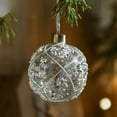 thumbnail image 1 of Taicans Clear Glass Christmas Ornaments - White Sequin Diamond Baubles (3.15x3.54in) | Sparkling Holiday Tree Decorations | Reusable Xmas Balls | Ideal Gift for Festive Home office Party Decor, 1 of 6