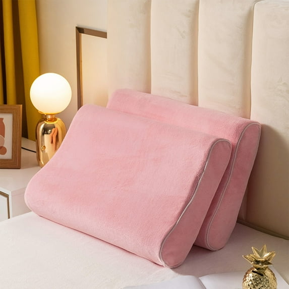 Taicans Comfort Chill Microfiber Pillowcase,Pillow Case for Memory Foam Neck Pillow,Soft and Comfortable,11.8×19.7 inch Pink